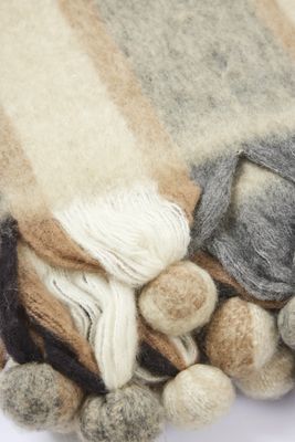 Jakobdahls Brunrandig Mohairpläd 130x170 cm
