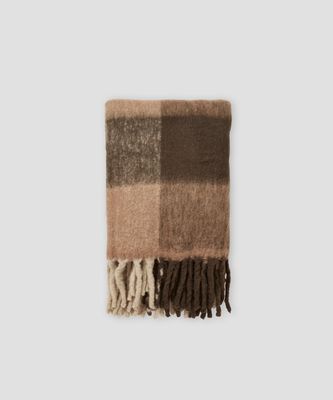 Jakobdahls Brown check mohair Pläd 130x170 cm Brun/Svart