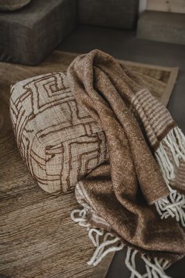 Jakobdahls Almond mohair Pläd 130x170 cm Beige