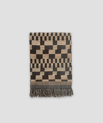 Jakobdahls Delia Pläd 130x170 cm Svart/beige