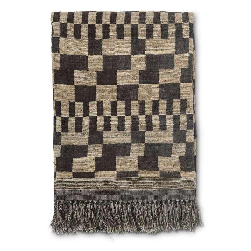 Jakobsdals Delia Pläd 130x170 cm Svart/beige
