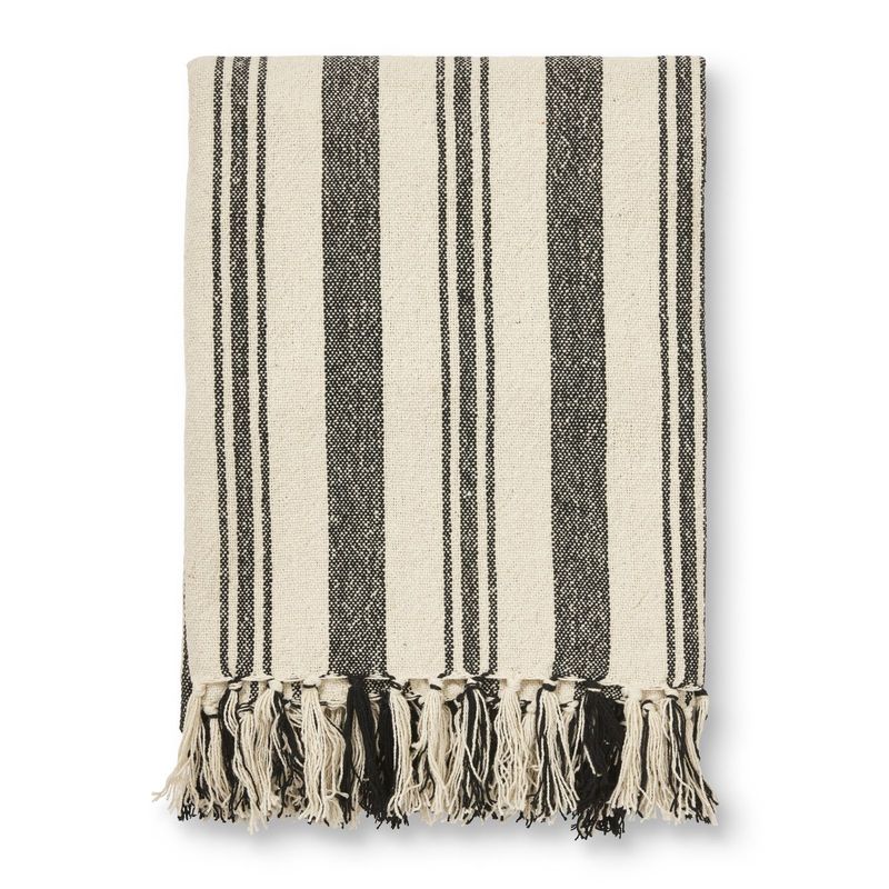 Jakobsdals Lane white Pläd 130x170 cm Svart/Vit