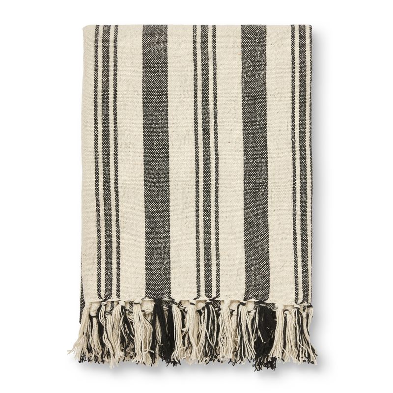 Jakobdahls Lane white Pläd 130x170 cm Svart/Vit