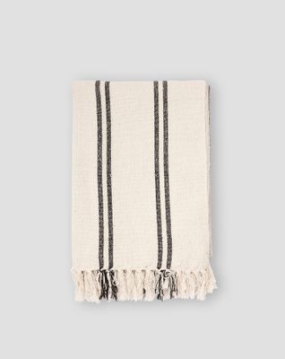 Jakobdahls Lane white Pläd 130x170 cm Vit/Svart