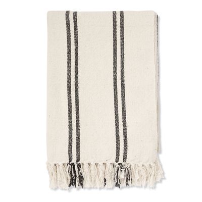 Jakobsdals Lane white Pläd 130x170 cm Vit/Svart