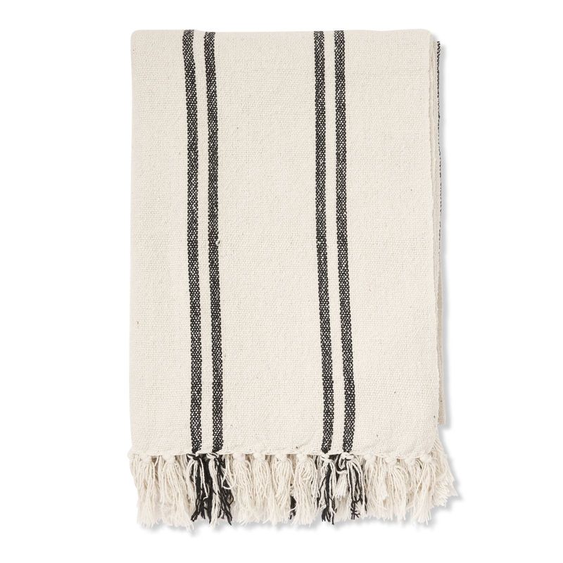 Jakobsdals Lane white Pläd 130x170 cm Vit/Svart
