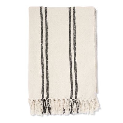 Jakobdahls Lane white Pläd 130x170 cm Vit/Svart