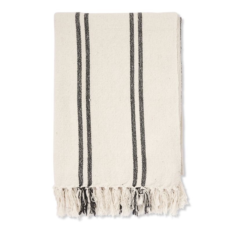 Jakobdahls Lane white Pläd 130x170 cm Vit/Svart