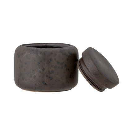 Burk med lock Brun Stengods Chau | Bloomingville