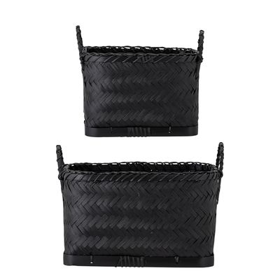 Korg Svart Sjösäv Carmil Set om 2 | Bloomingville