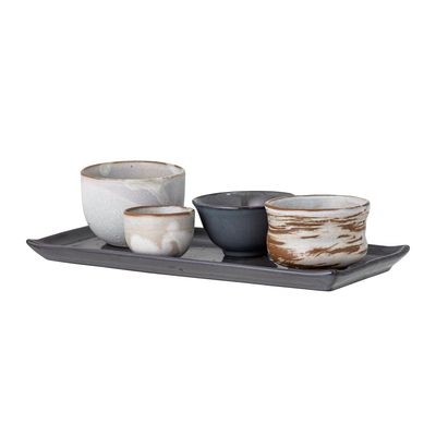 Sushiset Vit Stengods Masami Set om 5 | Bloomingville