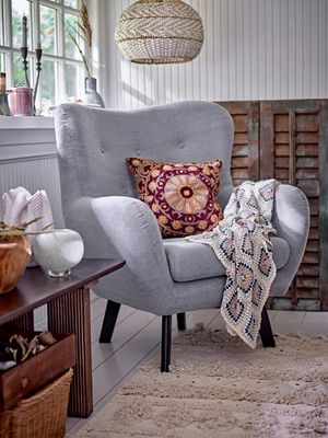 Fåtölj Blå Bomull | Bloomingville Creative