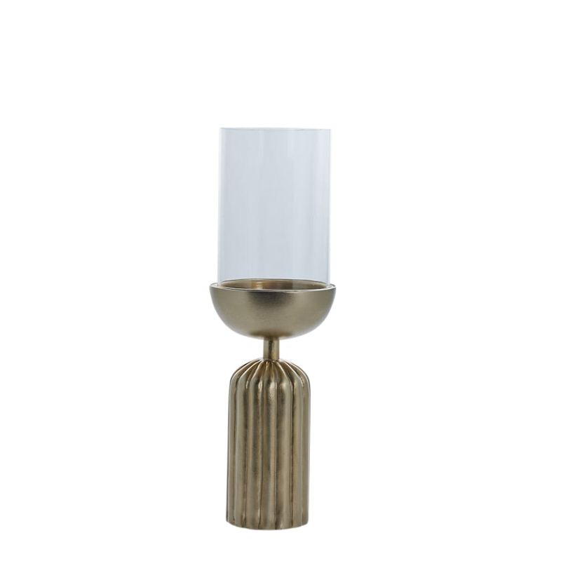 Ljusstake Sandia Ljus Guld/Klar Aluminium/Glas Lene Bjerre