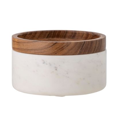 Burk med lock Vit Marmor | Bloomingville Creative