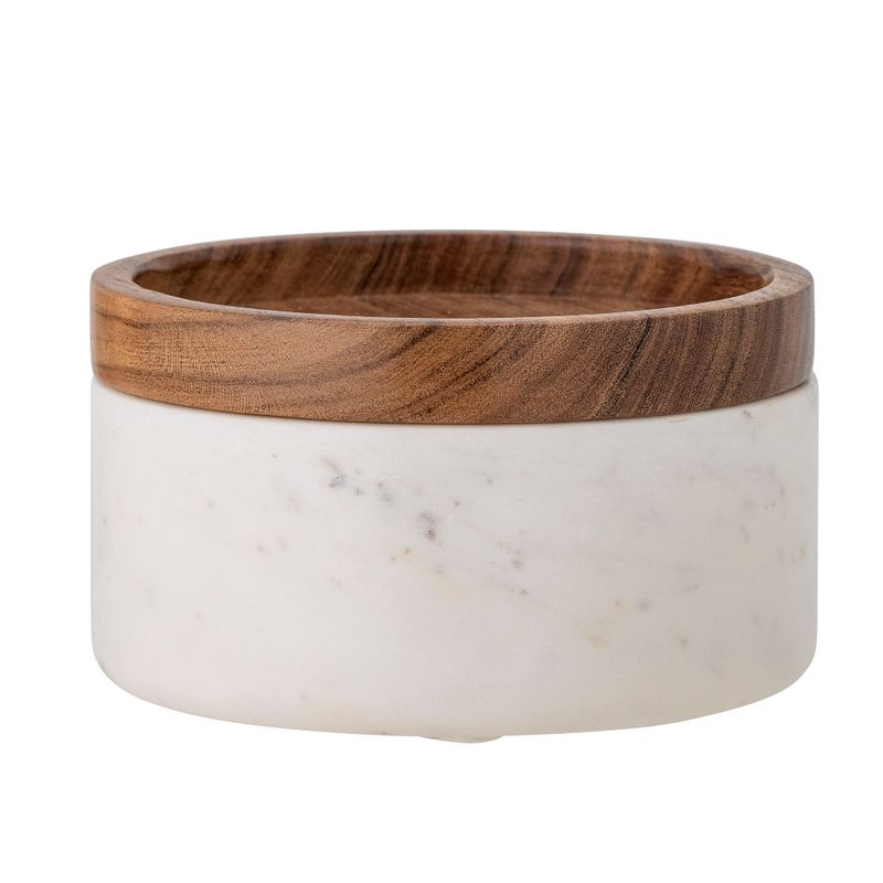 Burk med lock Vit Marmor | Bloomingville Creative
