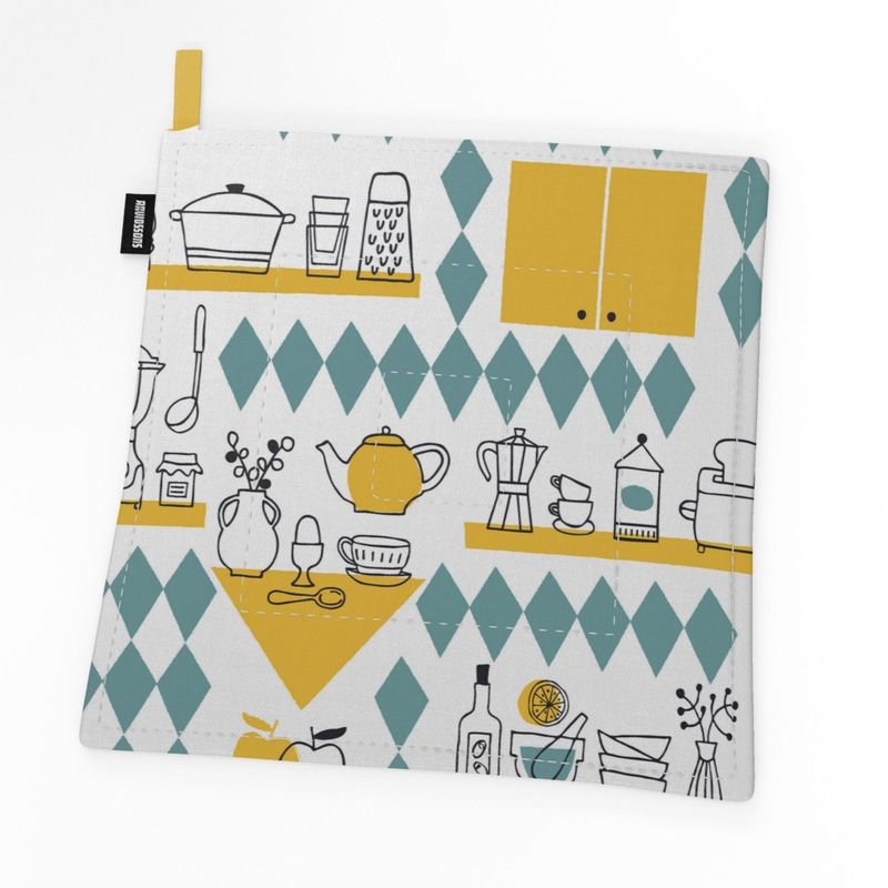 Köket grön/gul grytlapp Arvidssons Textil