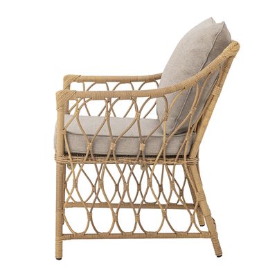 Belluce Lounge Chair w/Stool Natur Polyrattan H82cm Set om 2 Bloomingville