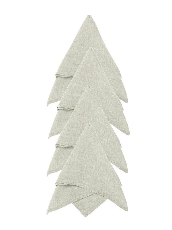 Svanefors Julie Servett 4-pack Lin/Vit 45x45 cm