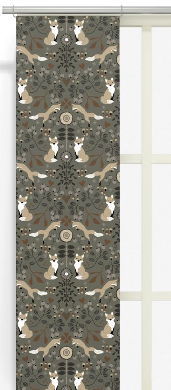 Rävstigen brun panelgardin 2 pack Arvidssons Textil
