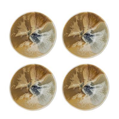 Bloomingville Lacey Skål, Gul, Stengods Ø15xH8 cm, Set om 4