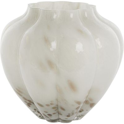 Lene Bjerre Mara Vas Benvit Glas H23 cm