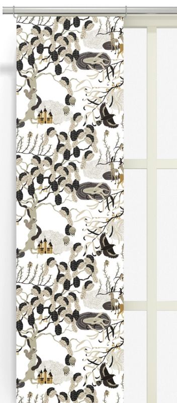 Mimers Källa grå/guld panelgardin 2 pack Arvidssons Textil