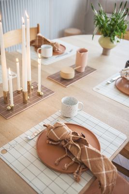 Ljusstake Mässing Rostfritt Stål. Mässingspläterat OYOY LIVING