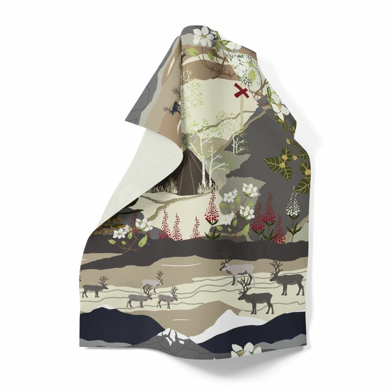 Fjällvandring beige handduk Arvidssons Textil