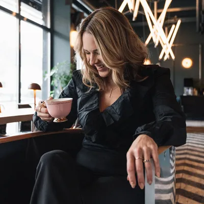 Hilke Collection Kopp med fat - Anima Cielo Rosa