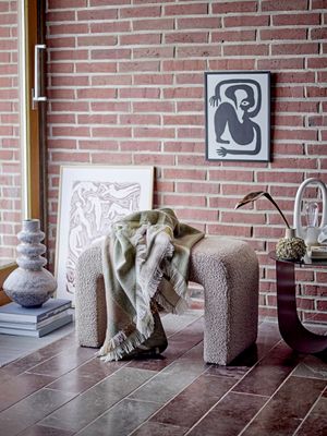 Portabel lampa, batteri Vit Stengods Latifa | Bloomingville