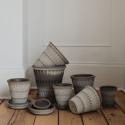 Bergs Potter Pantheon RAW Kruka Med Fat Grå, Ø 25 cm