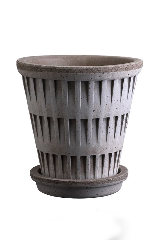 Bergs Potter Pantheon RAW Kruka Med Fat Grå, Ø 21 cm