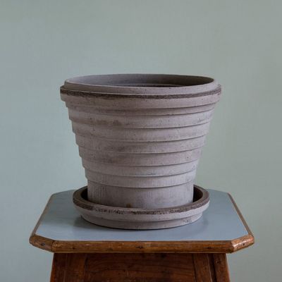 Bergs Potter Planet RAW Kruka Med Fat Grå, Ø 21 cm