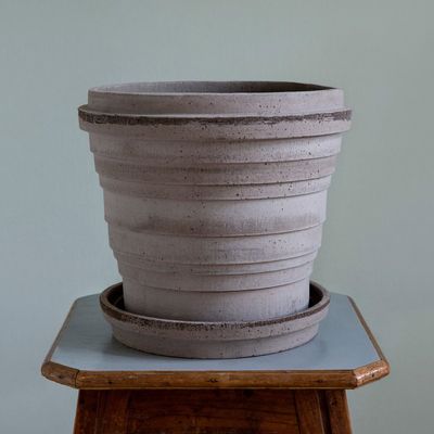 Bergs Potter Planet RAW Kruka Med Fat Grå, Ø 21 cm
