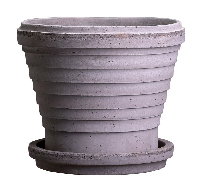 Bergs Potter Planet RAW Kruka Med Fat Grå, Ø 21 cm
