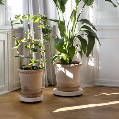 Bergs Potter Rolling Stone TERRAZZO Blomvagn Vit, Ø 35 cm
