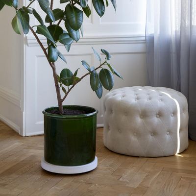 Bergs Potter Rolling Stone TERRAZZO Blomvagn Vit, Ø 35 cm