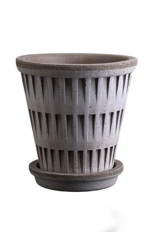 Bergs Potter Pantheon RAW Kruka med Fat Ø25 cm Grå