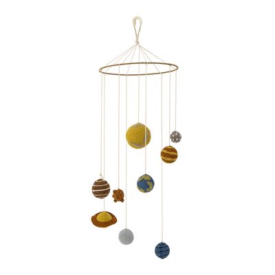 Bloomingville Space Mobil, Gul, Bomull Ø30xH90 cm