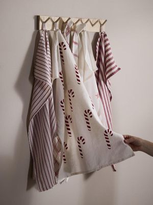 Svanefors Gaby Kökshandduk 3-pack Röd 47x70 cm