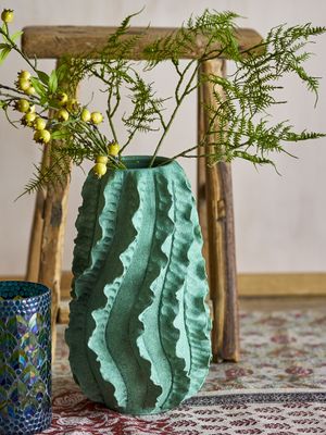 Natika Dekorationsvas Grön Terrakotta Ø23cm Bloomingville Creative