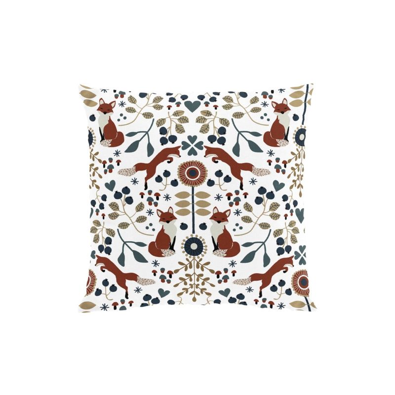 Rävstigen offwhite/röd kuddfodral Arvidssons Textil