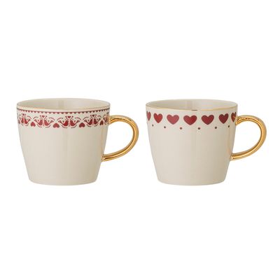 Mugg Röd Stengods Jolly Set om 2 | Bloomingville