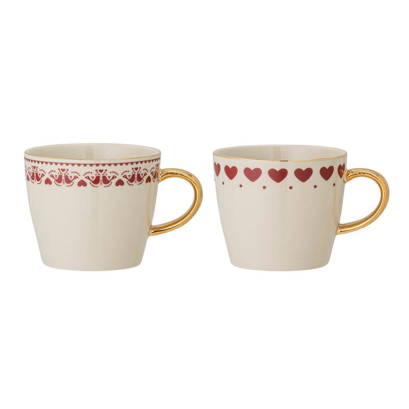 Mugg Röd Stengods Jolly Set om 2 | Bloomingville