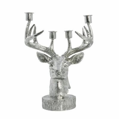 Lene Bjerre Serafina Deer Ljusstake H31 cm Antik Silver