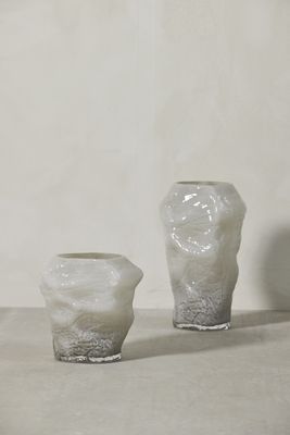 Lene Bjerre Marinella Vas Silvergrå Glas H30.5 cm