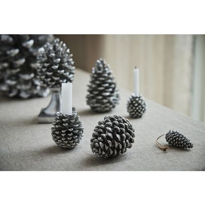 Lene Bjerre Serafina LED pine cone Dekoration H30.5 cm Antik Silver