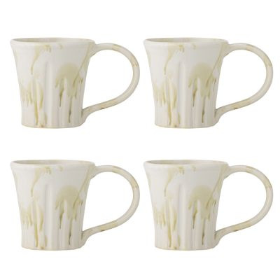 Bloomingville Joseph Mugg, Grön, Stengods Ø9xH9,5 cm, Set om 4