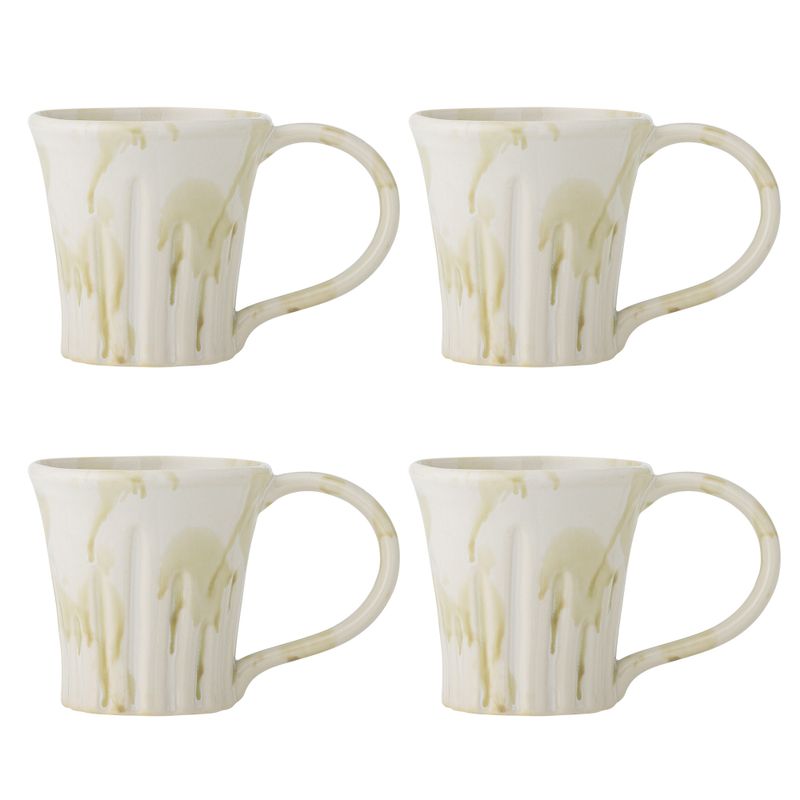 Bloomingville Joseph Mugg, Grön, Stengods Ø9xH9,5 cm, Set om 4