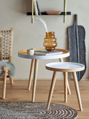 Soffbord Vit Bambu Cappuccino Set om 2 | Bloomingville